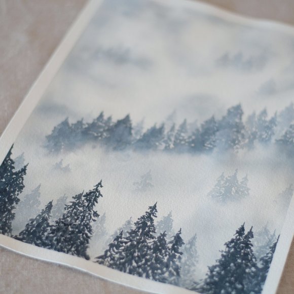 "Misty Mountains" Original Watercolour Painting - Picture 3 of 5